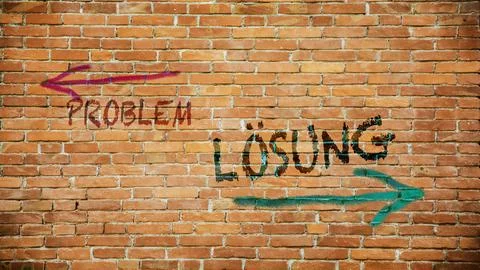 Signposts the direct way to solution versus to problem Stock Photos