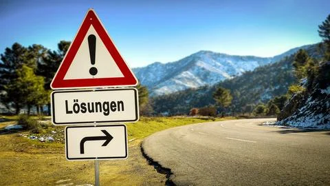 Signposts the direct way to Solutions Stock Photos