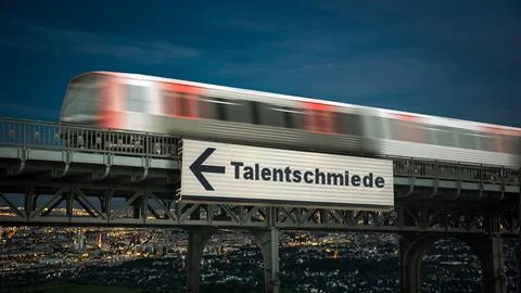 Signposts the direct way to Talent Forge Stock Photos