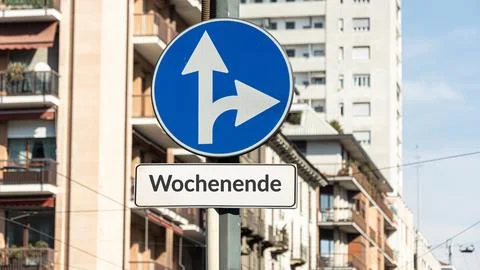 Signposts the direct way to Weekend 스톡 사진