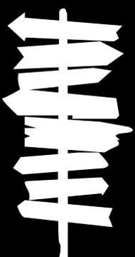 Signposts Inverted Silhouette Stock Illustration