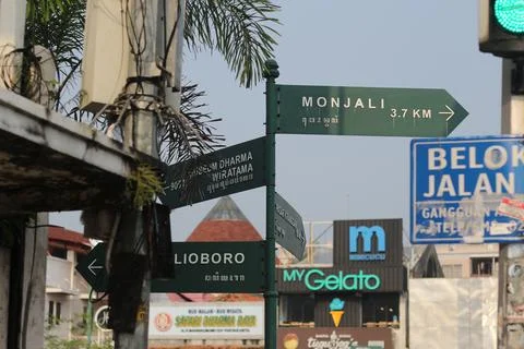 Signposts to make it easier for tourists Stock Photos