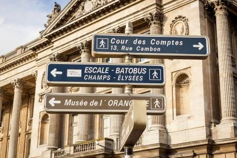 Signposts in Paris centre Foto stock