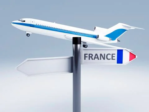 Signpost.travel to europe concept 3d Stock Illustration