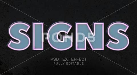 Signs 3D Text Style Effect Mockup - PSD Template ~ PSD Template #149955690