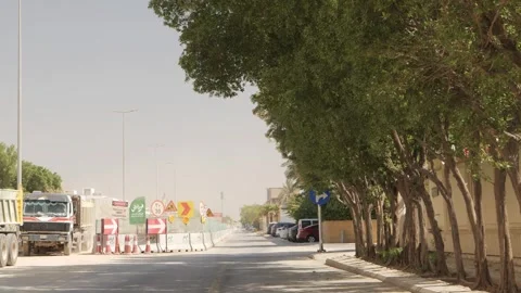 Signs and Cones Warn of Construction Stock Footage 263716481