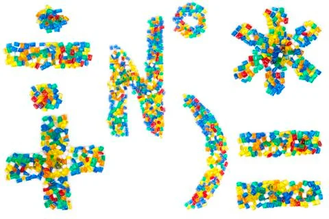 Signs  arithmetic on  white background Stock Photos