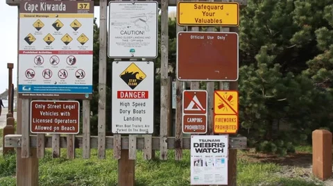 Signs on a Beach 스톡 동영상 49526893