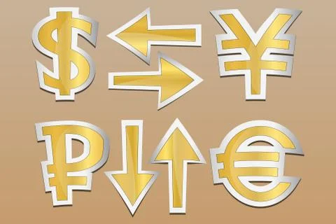 Signs of the currency 스톡 일러스트