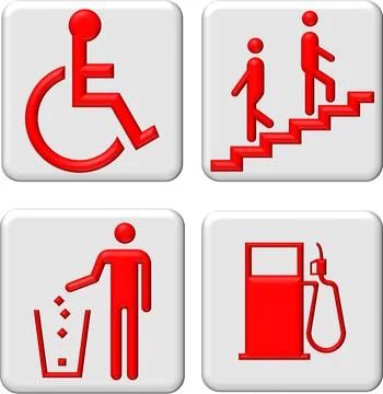 Signs for the disabled Ilustración de archivo