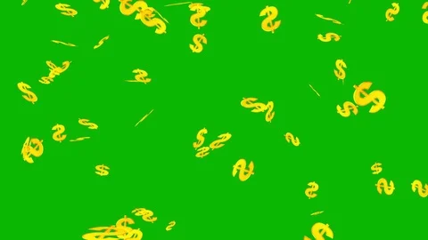 Signs of dollar falling on the green screen Stock Footage 111460408
