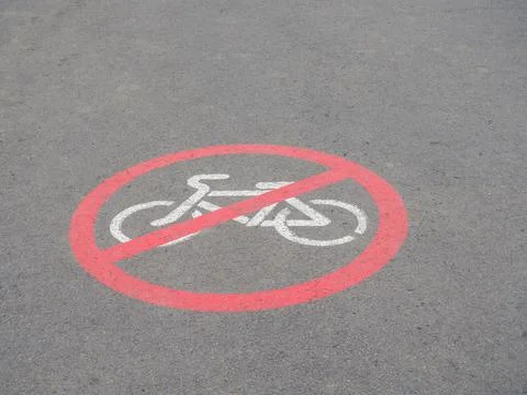 Signs drawn on the pavement Stock Photos