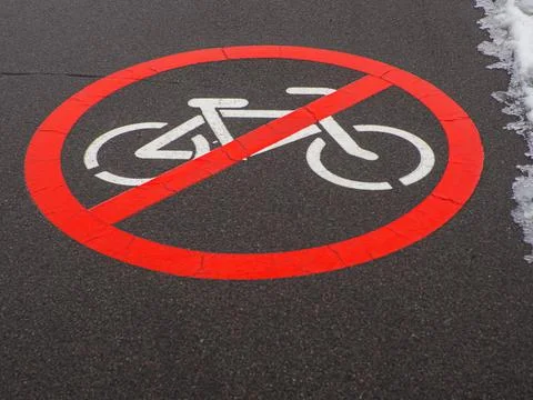 Signs drawn on the pavement Stock Photos