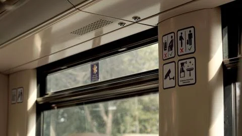 Signs inside the bus Stock Photos