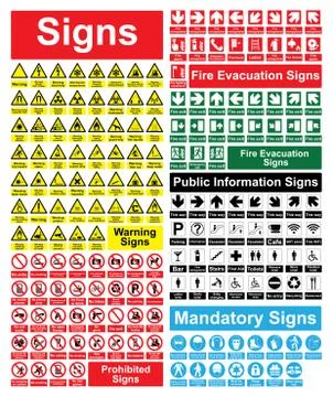 Signs Isolated on a White Background Stock Illustration