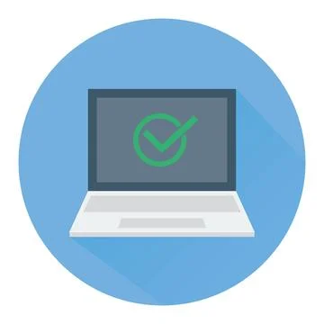 Signs that the Laptop is Correct Stock Illustration