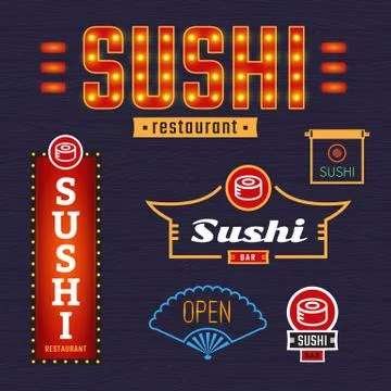 Signs sushi Stock Illustration