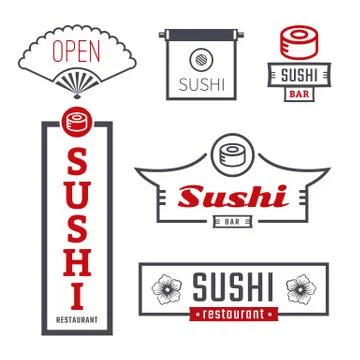 Signs sushi Stock Illustration