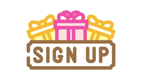 Signup bonus affiliate program color icon animation Video stock 327256964