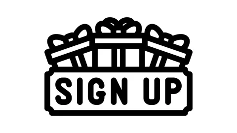 Signup bonus affiliate program line icon animation Video stock 326748688