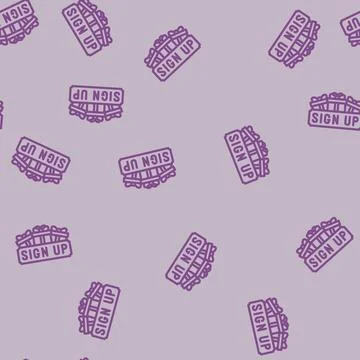 Signup bonus affiliate program line vector seamless pattern Stock Illustration