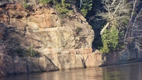 Sigulda devil's cave, river Gauja, Gauja National Park. Stock Footage 301227330