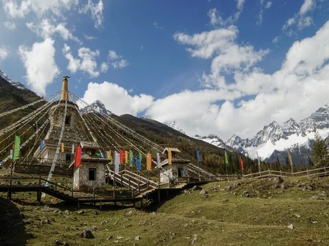 Siguniang mountain nature view Stock-Footage 77148462