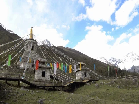 Siguniang mountain nature view Stock Footage 77148626