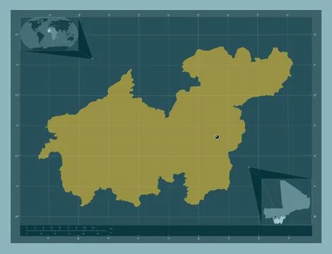 Sikasso, Mali. Solid color shape Illustrazione stock