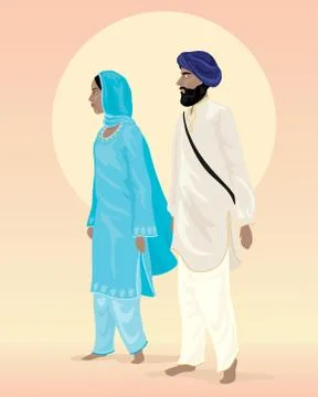 Sikh couple Stock Illustration