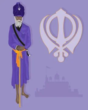Sikh devotee Stock Illustration