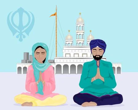 Sikh devotion Stock Illustration