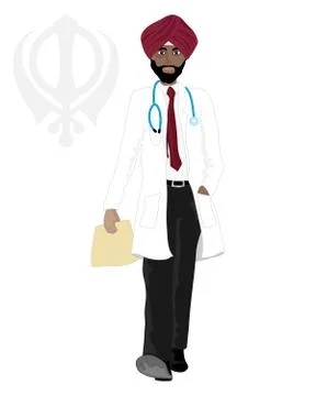 Sikh doctor Illustrazione stock
