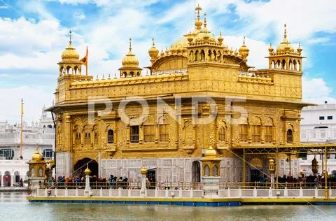 Sikh golden palace in India Stock Photos
