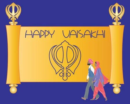 Sikh greeting card Illustrazione stock