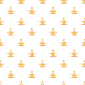 Sikh guru meditating in lotus pose seamless pattern Stock Illustration