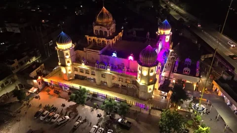 Sikh Gurudwara at Night time Vidéo 313483087