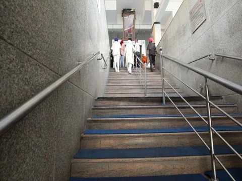 Sikh Indian devotees entering gurudwara temple INDIA Stock Footage 81113277