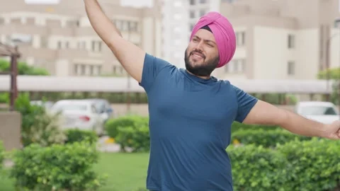 Sikh Indian Man Stretching Vídeo Stock 296802671