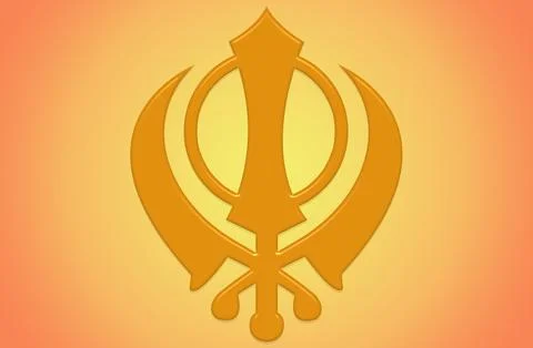 Sikh Khanda Symbol Icon – Flat Vector Isolated on Transparent Background Stock Illustration