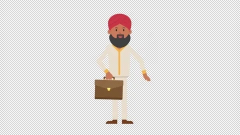Sikh Man Holding Briefcase Stock Footage 205049578