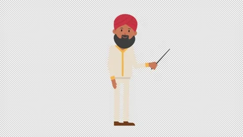 Sikh Man Holding Pointer Stick 動画素材 205049604