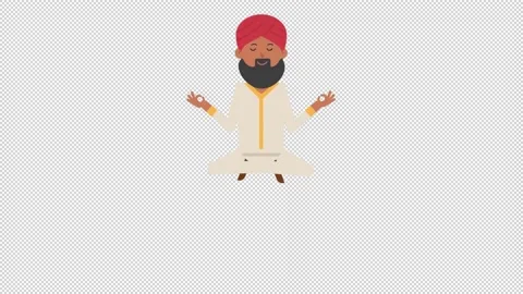 Sikh Man Meditate Video stock 205049655