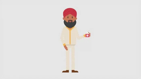 Sikh Man Using Disinfectant Spray Stock Footage 205049695