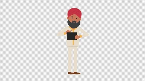 Sikh Man Using Tablet Happy Stock Footage 205049955