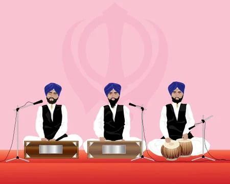 Sikh musicians Stock Illustration
