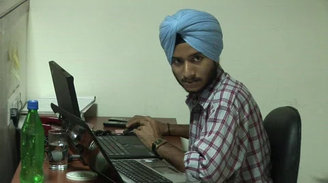 Sikh Office Worker 1 Stock-Footage 262650