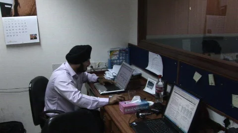 Sikh Office Worker 2 Stock Footage 262651