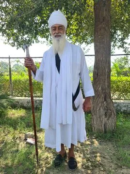 Sikh old man looks to camera Stock Photos