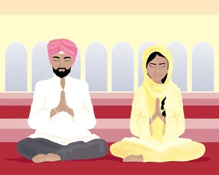 Sikh prayer Stock Illustration